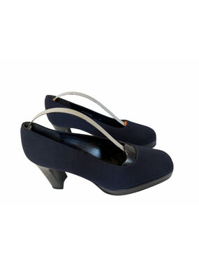 Stuart Weitzman Russell & Bromley Navy Slingback Platform Heels Women’s Size 7